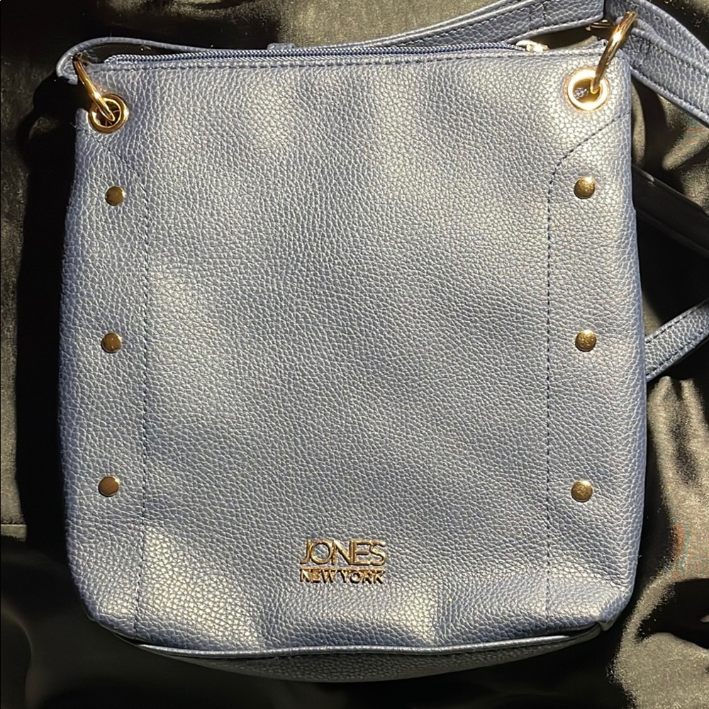 Jones New York Blue Crossbody Bag with Structured Design